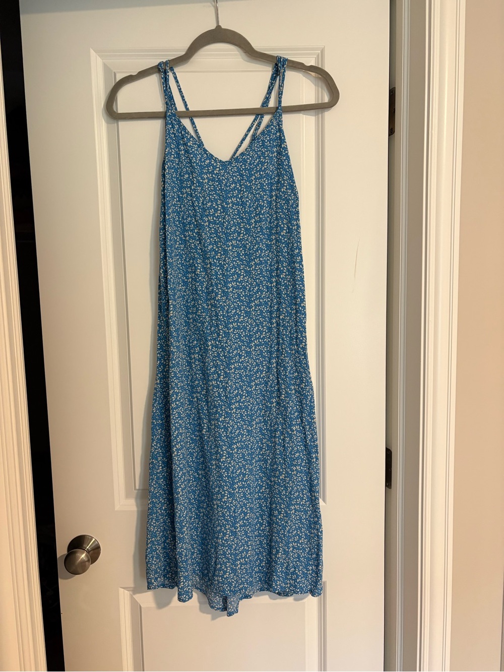 Gap Blue & White Floral Strappy Midi Dress Size Medium